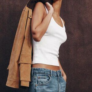 Zara Ribbed Round Neck Top